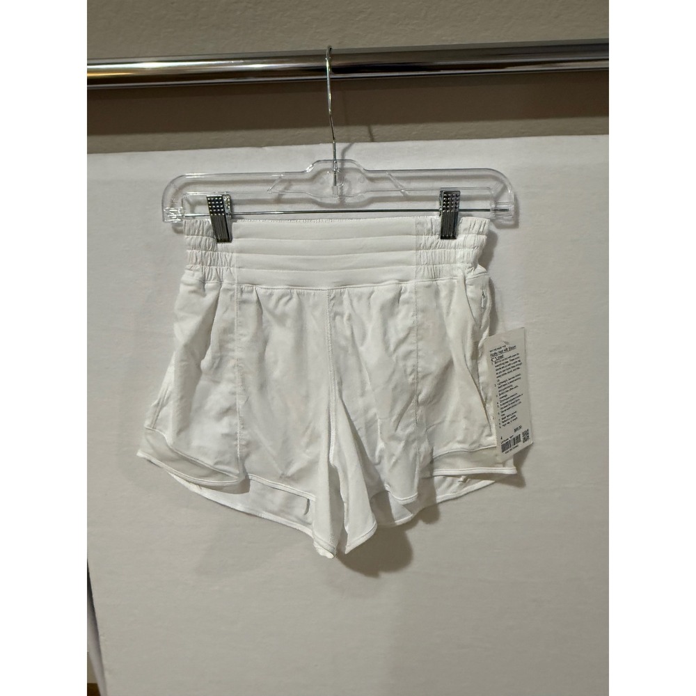 Lululemon Hotty Hot HR Short 4 Inch White Size 4 NWT